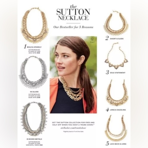 Stella & Dot Sutton Multilayered 5-way Silver Statement Necklace - Picture 12 of 12
